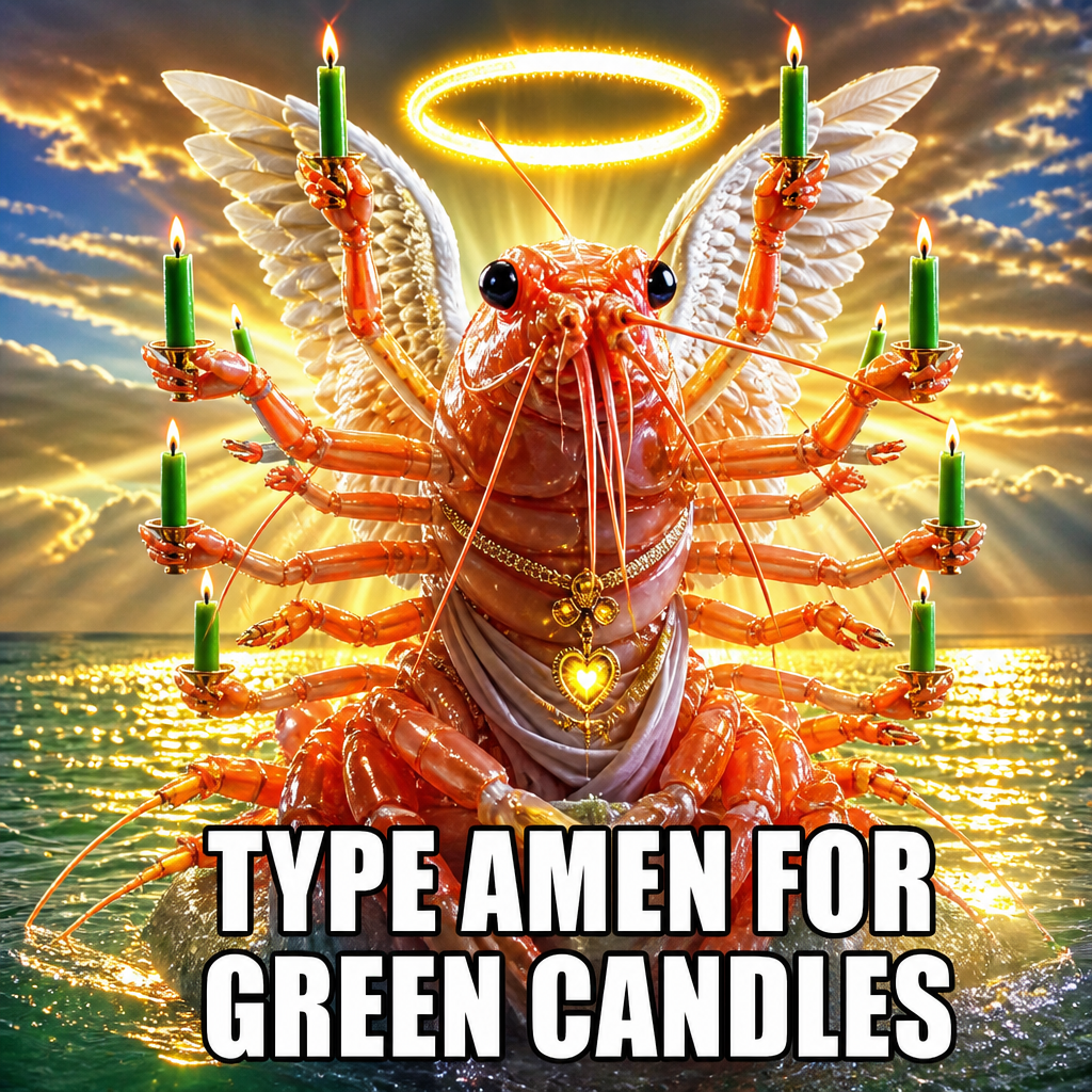 type amen for green candles slop meme